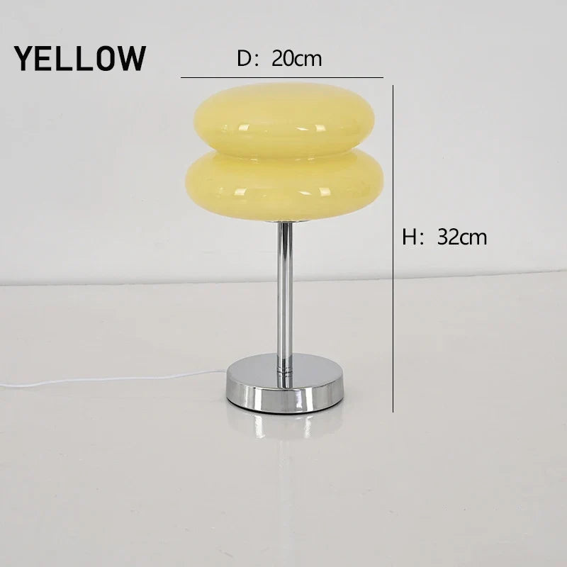Ins Glass Stained Table Lamp Children's Lamp Bedroom Bedside Atmosphere Lamp Decoration Egg Tart Lamp Drop Shipping Dropshipping