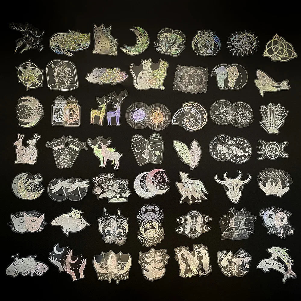 100pcs Cute Cartoon Anime Laser Holographic Stickers Aesthetic Butterfly Decal Scrapbook Laptop Phone Car Funny Sticker for Girl