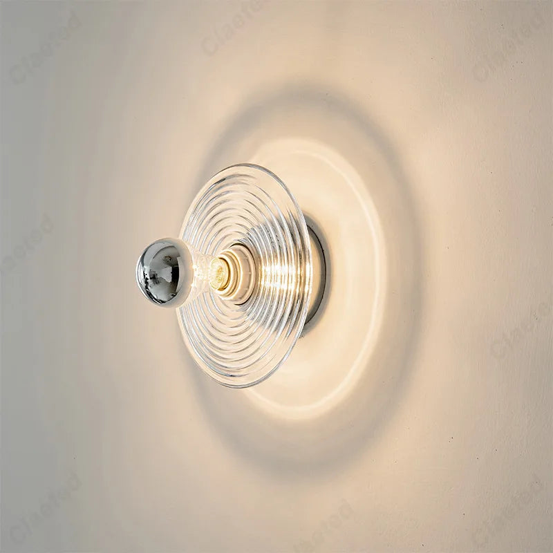 New Retro LED Ripple Glass Wall Lamp Living Room Background Wall Porch Corridor Decorative Lighting