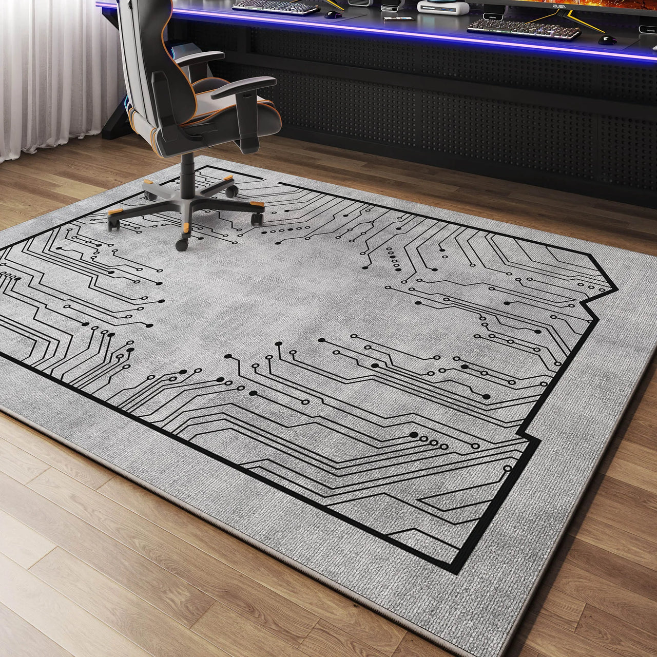 VIKAMA Luxury Casual Gaming Room Carpet Quiet Bedroom Office Chair Floor Mat Anti-Slip Male Dormitory Carpet Home Decoration