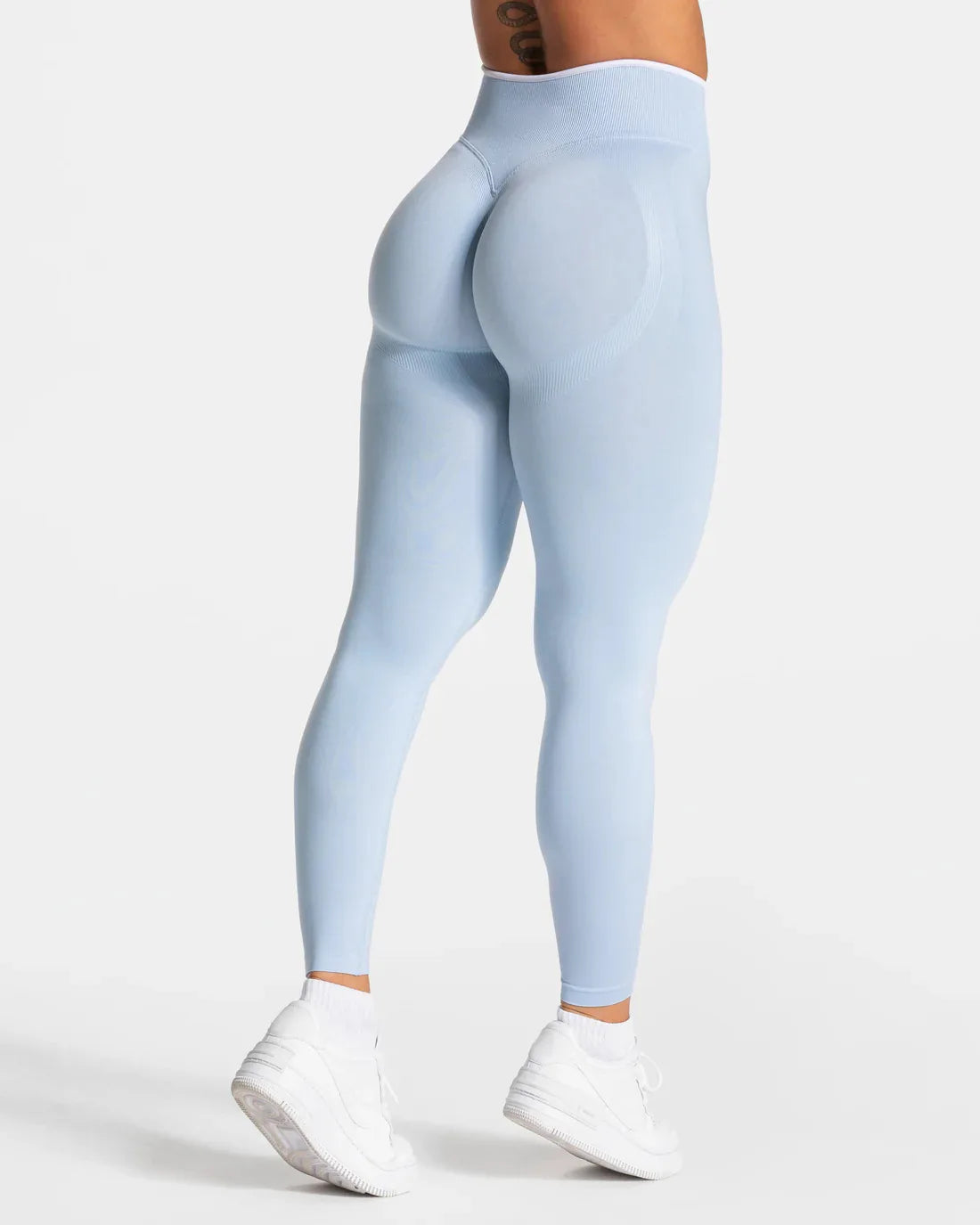 New Women's Color Blocking Yoga Leggings Seamless Knited Tights High Waist Hip Liftting Gym Workout Solid Color Sports Pants
