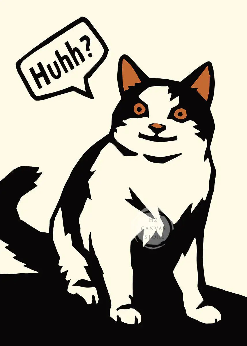 Funny Cat Meme Posters Cartoon Japanese Cat Art Internet Meme Culture Canvas Print Modern Living Room Bedroom Home Decor Gift