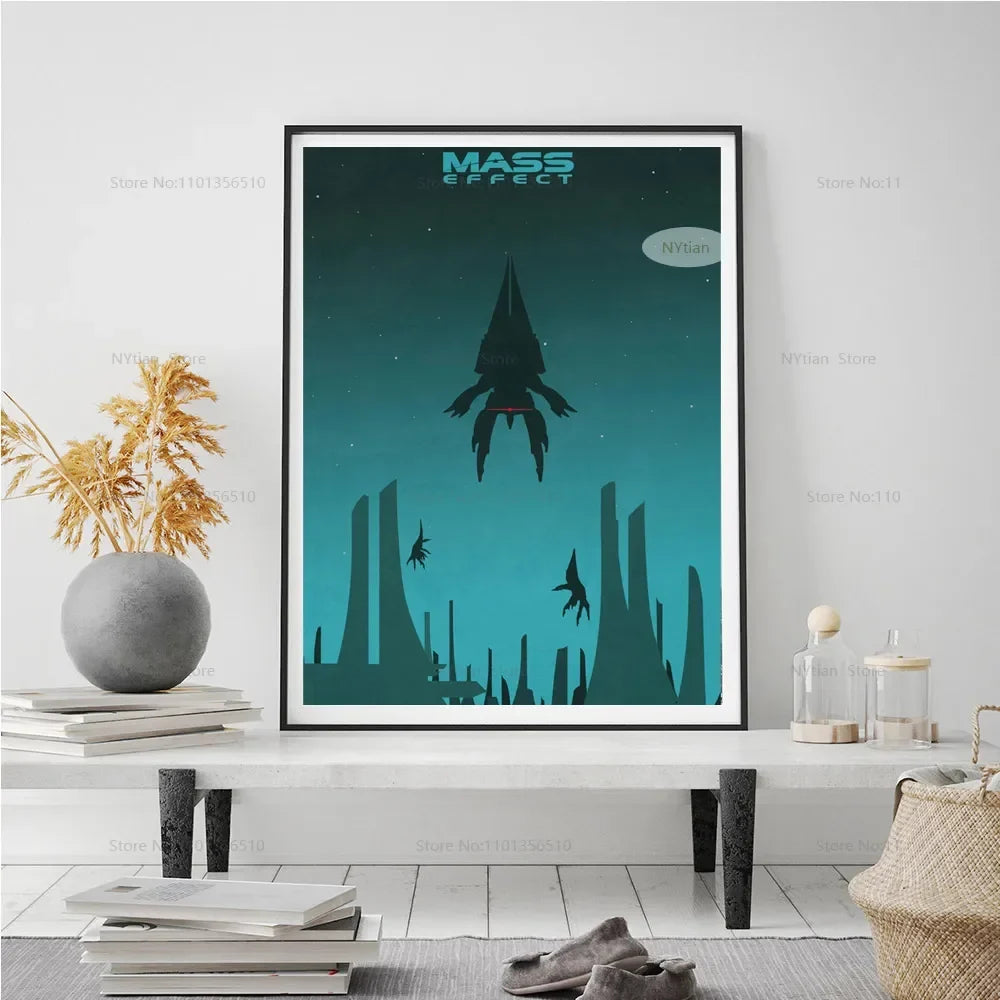 NT1464 Mass Effect Poster Minimalist Classic Game Gift Posters And Prints Wall Art Picture Canvas Painting For Home Room Decor