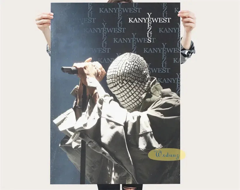 American Pop Rapper Kanye West Poster Hip Hop Singer Music Album Cover For Room Living Home Wall Art Decor Canvas Print Pictures
