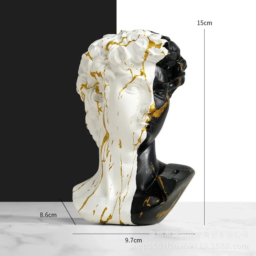 15cm David European Style Statue Resin Sculpture Michelangelo Art Office Desk Decor Small Art Sculpture Gallery Quality Replica