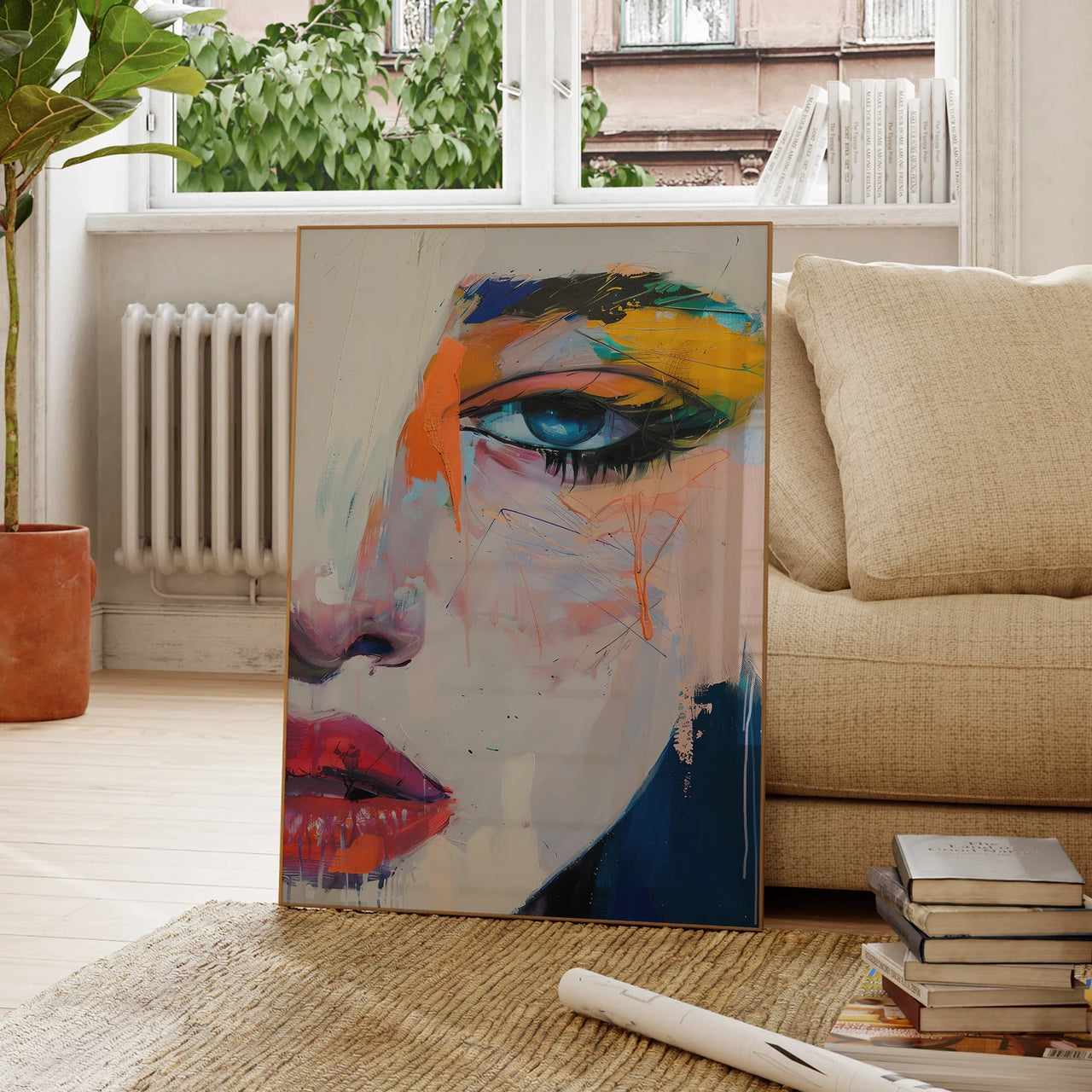 Modern Abstraction Vibrant Figures Guilty Art Painting Print Poster Canvas For Living Room Bedroom Gallery Wall Art Home Decor