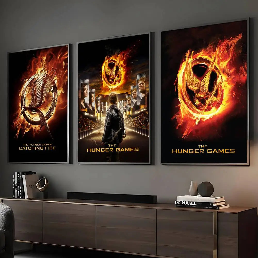 Classic Movie The Hunger Games Poster Sticky Wall Art Printing Waterproof Home Living Bed Room Bar Aesthetic Decor