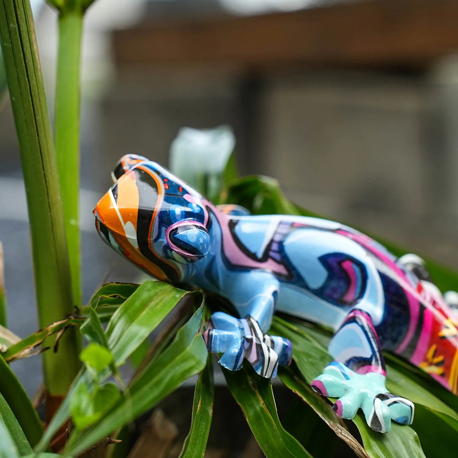 Garden Decor Statue Resin Gecko Wall Art Decor, Water Transfer Figurines Lizard Outdoor Hanging Decorations For Home Decor