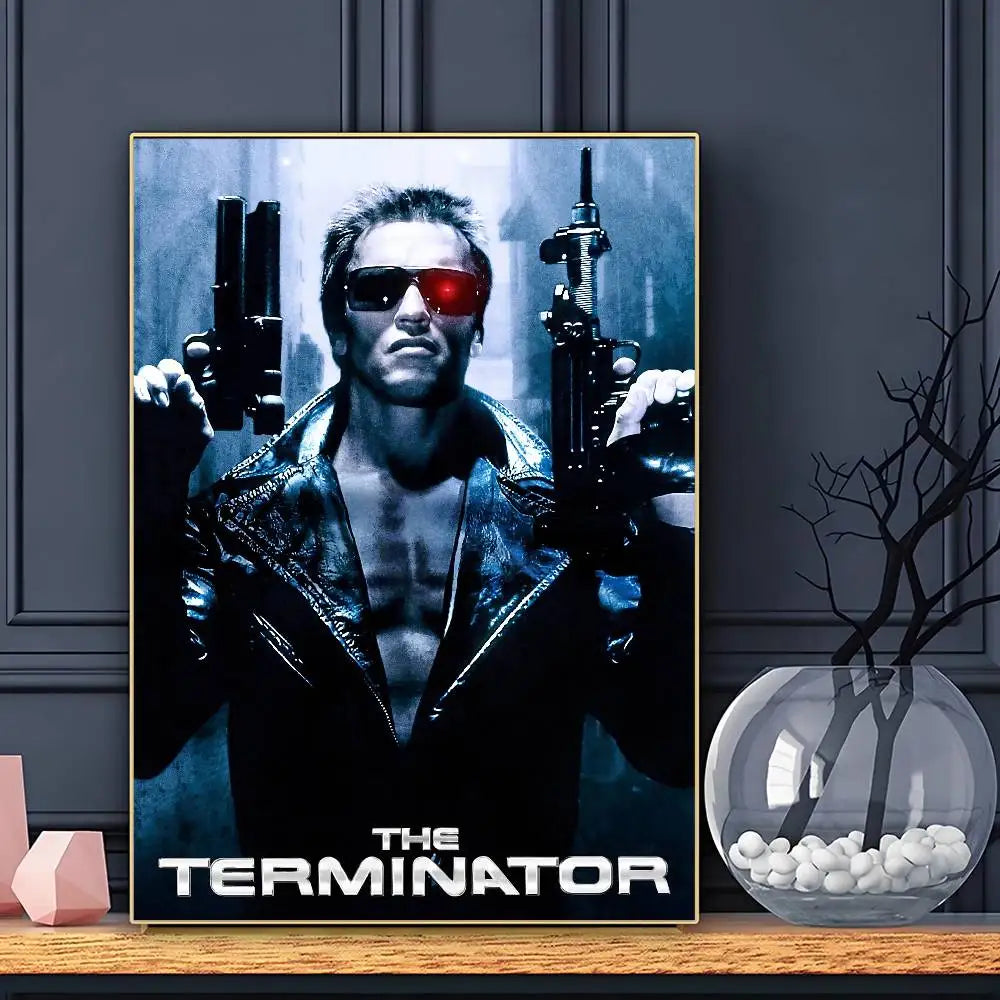 Classic Movie The Terminator Poster Sticky Wall Art Printing Waterproof Home Living Bed Room Bar Aesthetic Decor