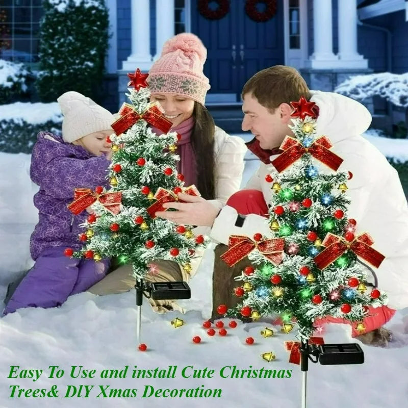 Solar Cedar Christmas Tree Light Decoration Outdoor Courtyard Garden Grounded Lawn Light Christmas Atmosphere Night Light