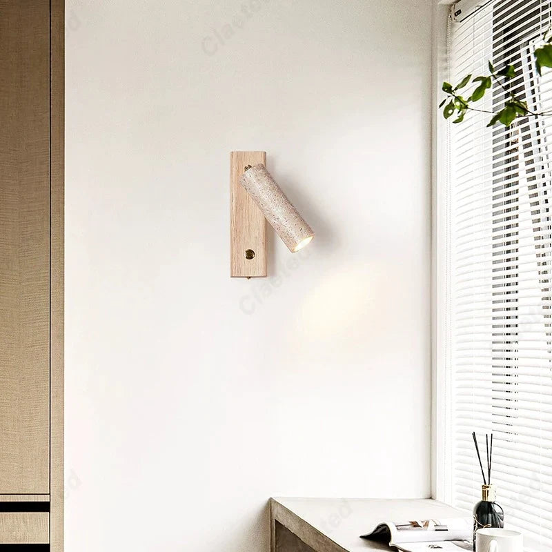New LED Yellow Cave Stone Wall Lamp with Switch Adjustable Angle Home Living Room Bedroom Bedside Decorative Lighting Lamps