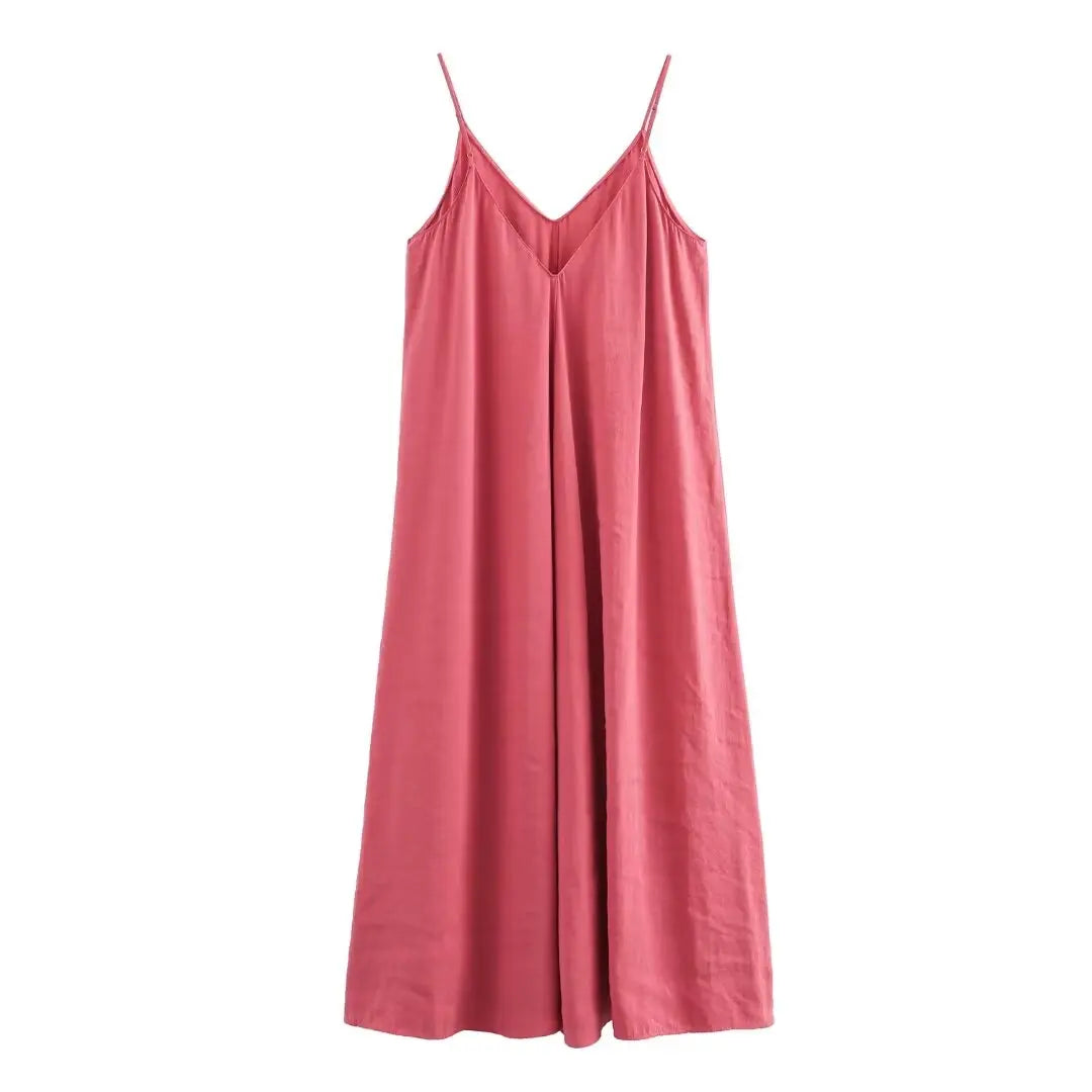 MUJER 2025 Red Slip Maxi Dress Women Sexy Backless Long Dresses for Woman Summer Beach Female Dress Draped Party Dresses Women