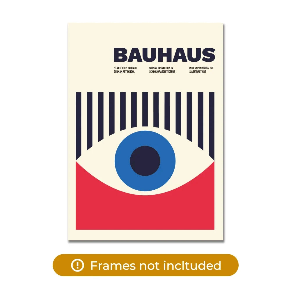 Modern Abstract Geometry Bauhaus Eye Poster Wall Art Aluminum Frame Prints Canvas Painting Poster Living Room Home Decor