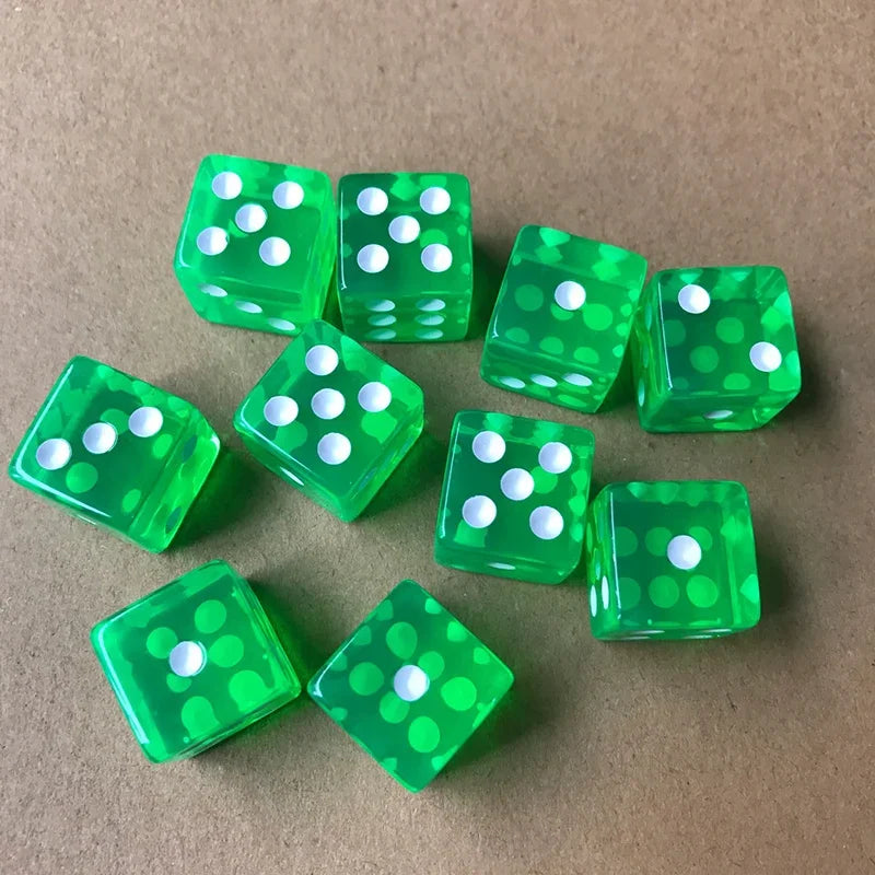 10pcs/set Transparent Dice Right Angle Dice Board Game Accessories 16mm