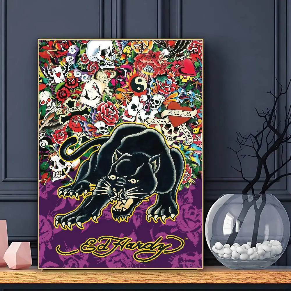 FASHION E-Ed H-har-dyS Poster Sticky Wall Art Printing Waterproof Home Living Bed Room Bar Aesthetic Decor