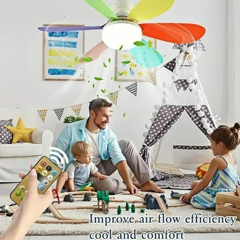 LED Fan Light with Remote Control 42/52CM 3 Speed Adjustable Decoration Living Room Bedroom Study Dining Room Indoor Light