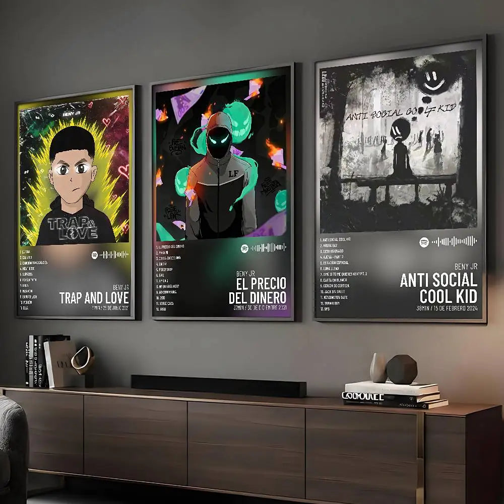 Rapper Beny Jr Poster HD Art Sticky Wall Waterproof Home Living Room Bar Decoration