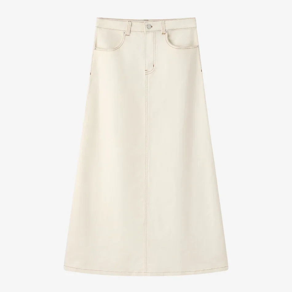 AS SS26  stretch denim skirt fashion lady wear elastic fabric ( waist expands about 2-3cm)