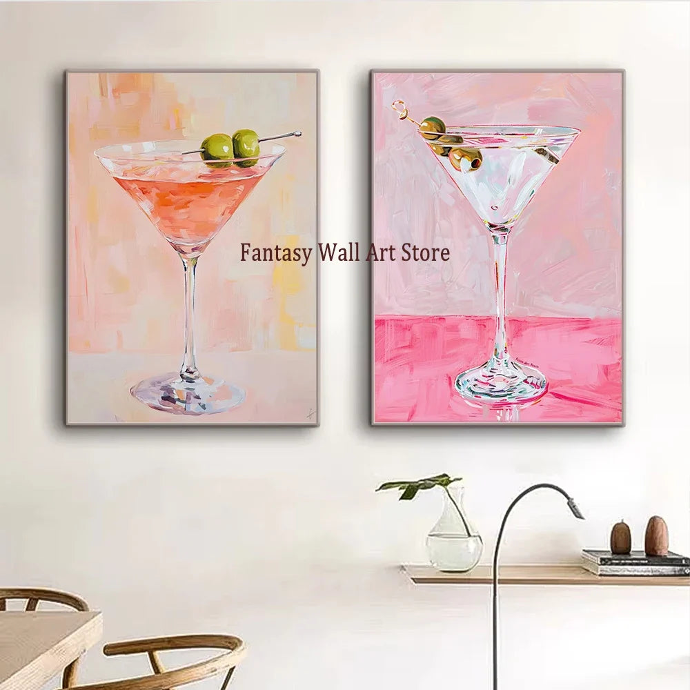 Food Kitchen Cocktail Wine Art Decor Canvas Printing Poster Kitchen Dining Room Living Room Aesthetic Wall Decor Foodies Prints