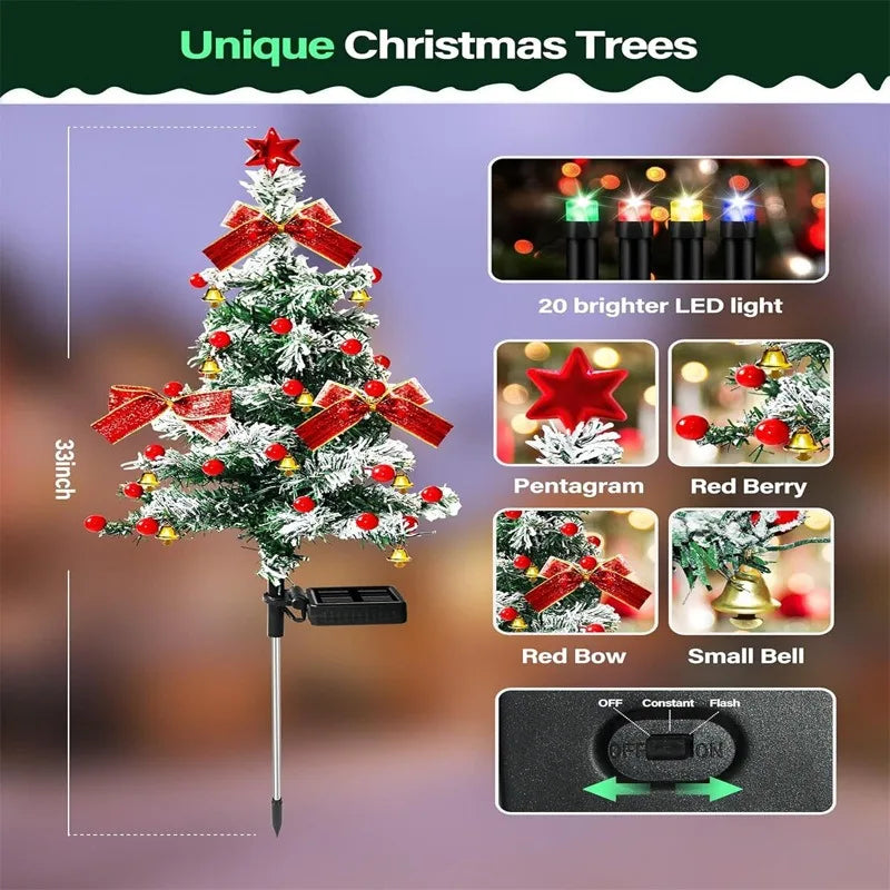Solar Cedar Christmas Tree Light Decoration Outdoor Courtyard Garden Grounded Lawn Light Christmas Atmosphere Night Light