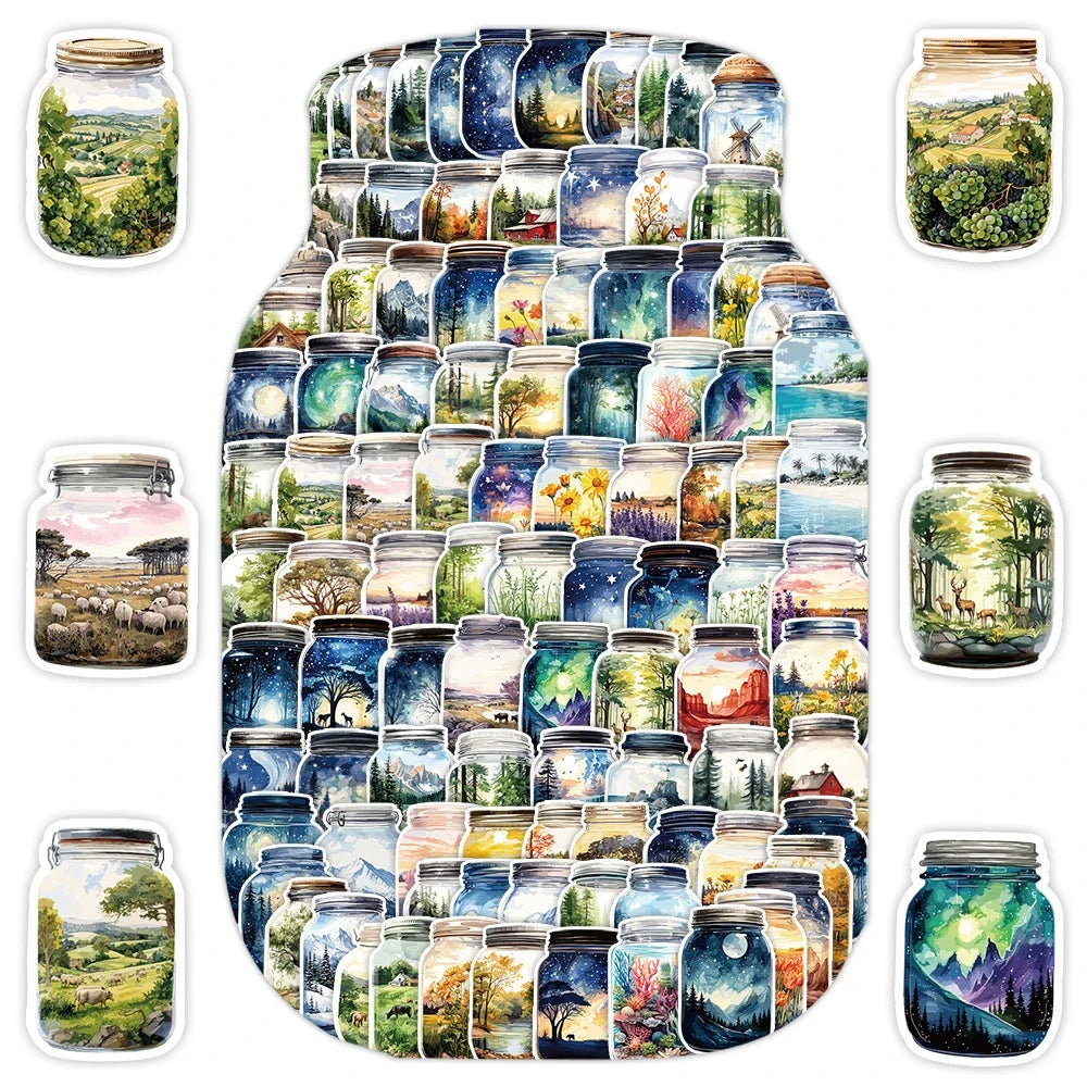 10/30/50/100pcs Cute INS Style Bottle World Cartoon Stickers Decals Laptop Scrapbook Phone Planner Aesthetic Sticker Kids Toys