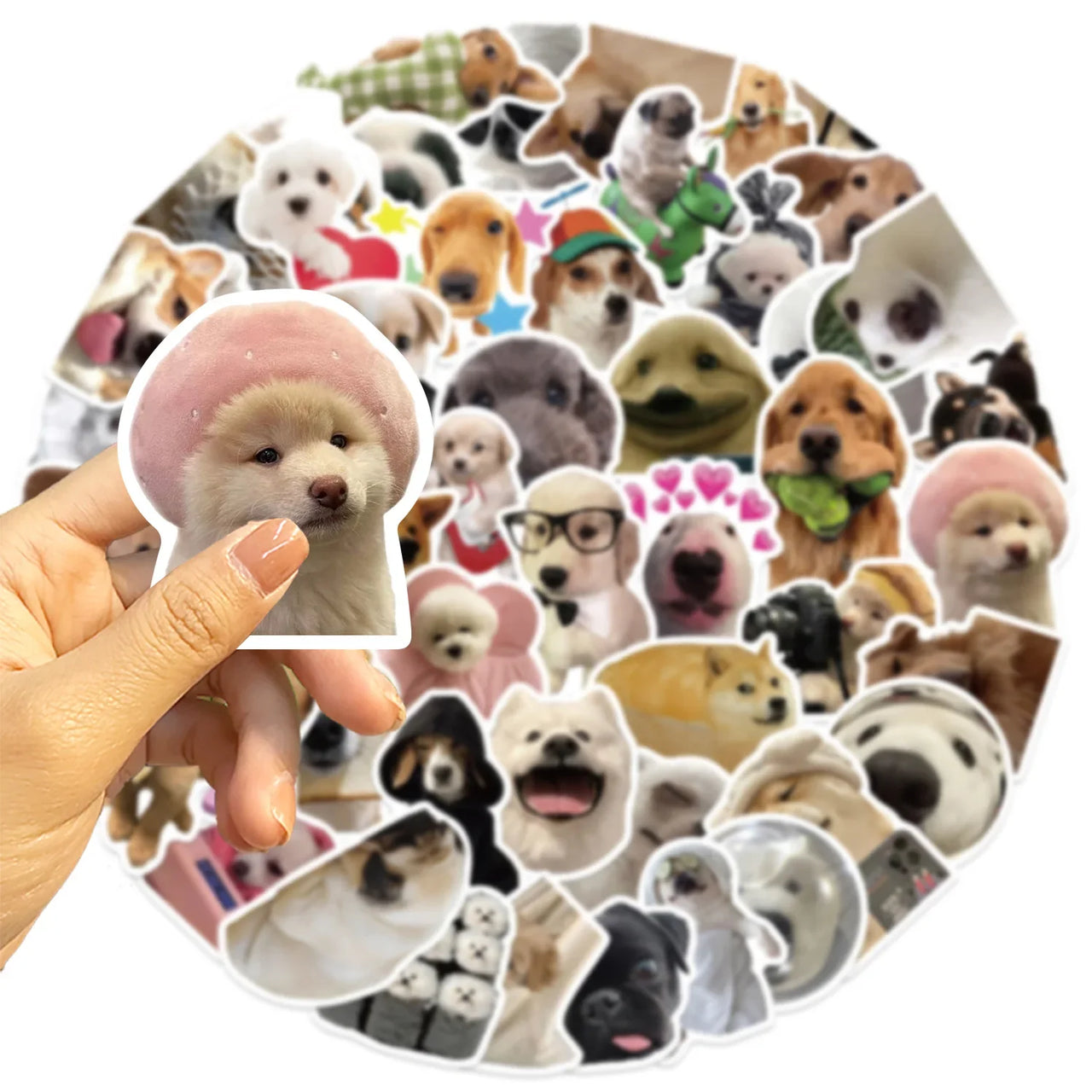 100/200Pcs Funny Kawaii Cat Stickers Animal Dog Laptop Scrapbook Decoration Decals Stationery Waterproof Graffiti Sticker Kids
