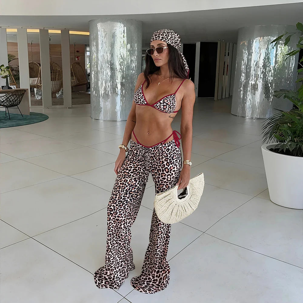 3 Pieces Print Bikini Swimsuit with Cover Up kimonos Swimwear Women Bathing Suit Micro Bikini Set Swimming Suits Biquini