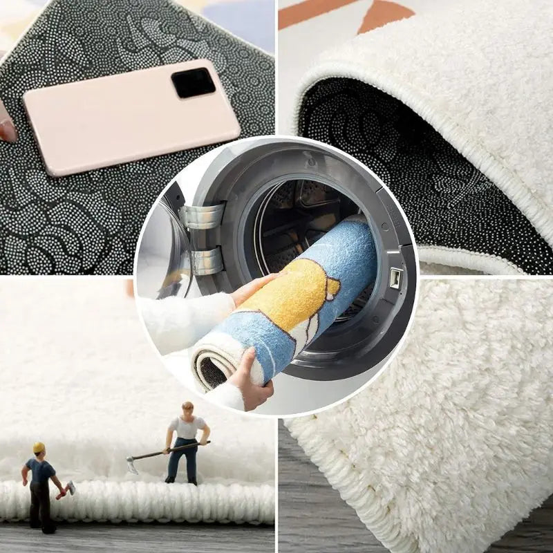 VIKAMA Cartoon Duck Carpet Bathroom Non-Slip Absorbency Foot Pad Bedroom Bed Soft  Comfortable Foot Pad Home Decoration