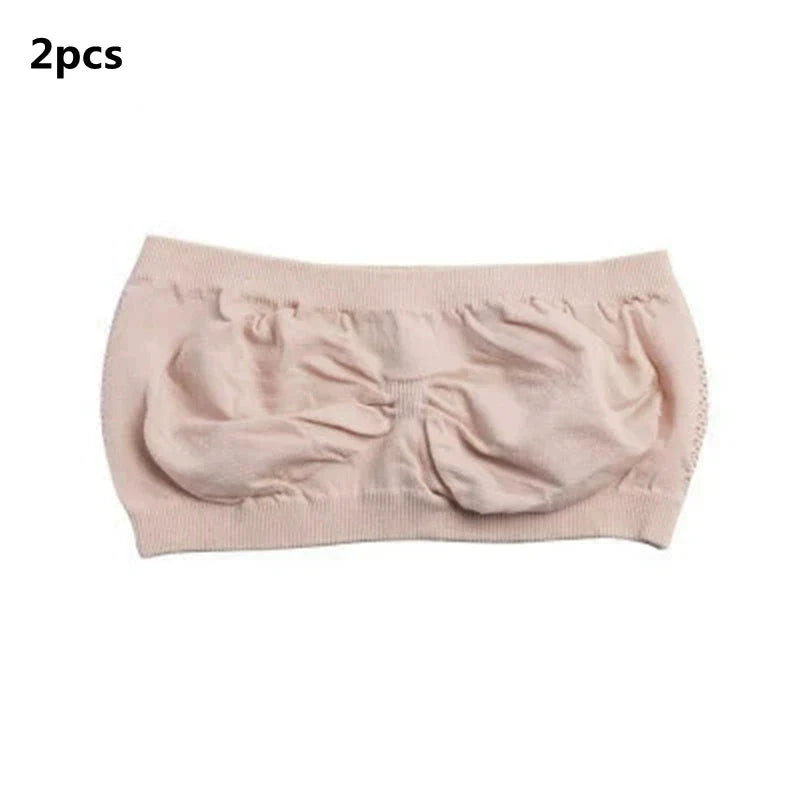 Lady's Sexy Strapless Crop Top Bra Bandeau Boob Tube Brassiere Summer Breathable Mesh Invisible Strapless without Chest Pad Wrap