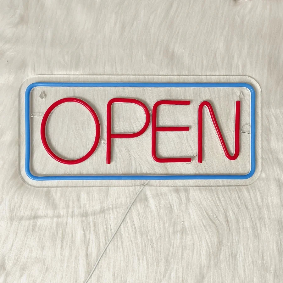 Open Neon Sign, Large Business Lamp Powered By Usb, Used For Decor At The Entrance Of Coffee Shop, Bar, Restaurant And Salon.