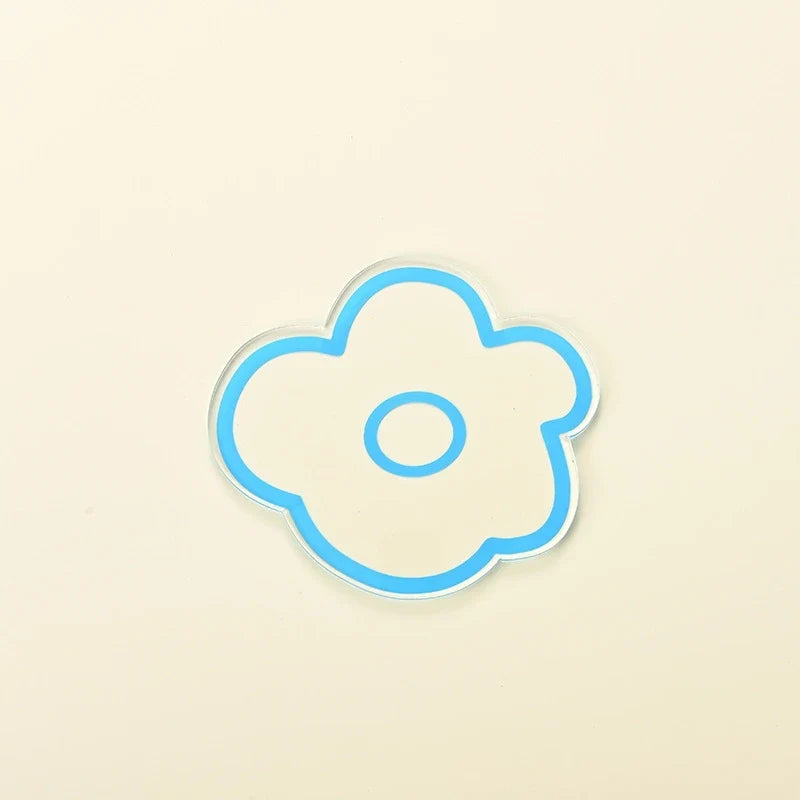 Flower Coasters Acrylic Waterproof Heat Insulation Anti Slip Coffee Cup Mats Cute Flowers Pads Kitchen Tableware Pad Decoration