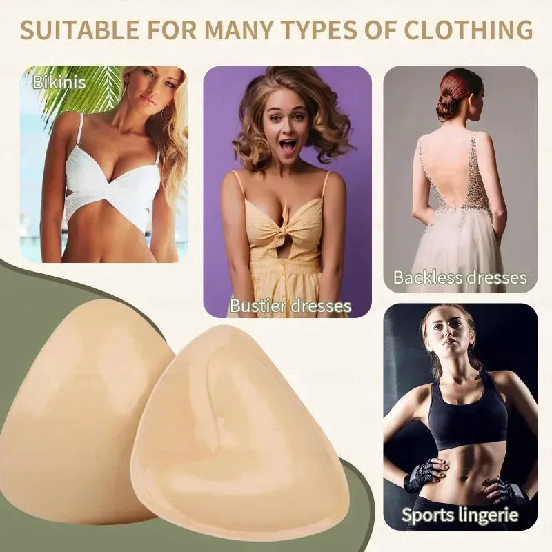 Push Up Pads Double Sided Adhesive Sticky Bra Inserts Waterproof Thick Enhance Bikini Swimsuit Cup