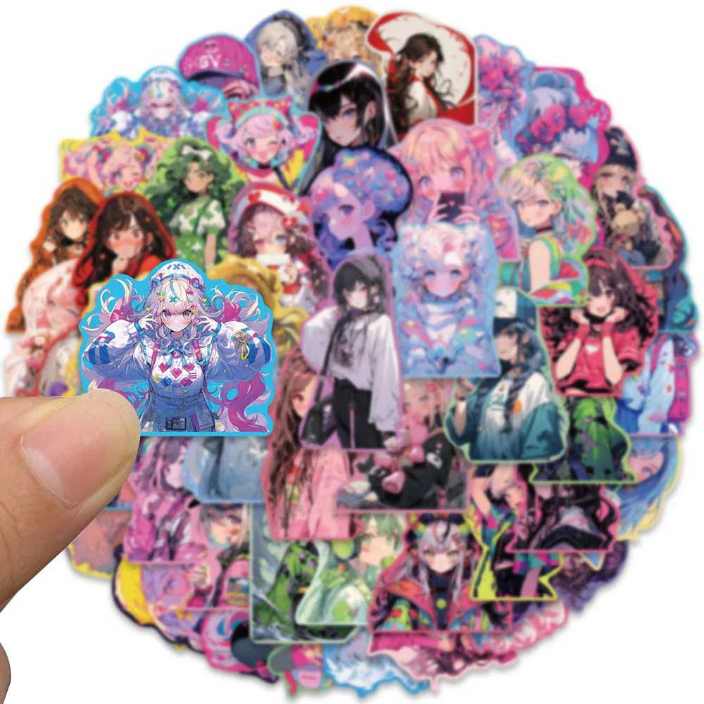 10/30/50pcs Kawaii Anime Girl Cartoon Aesthetic Stickers Decals Laptop Scrapbook Phone Suitcase Fridge Diary Decoration Sticker