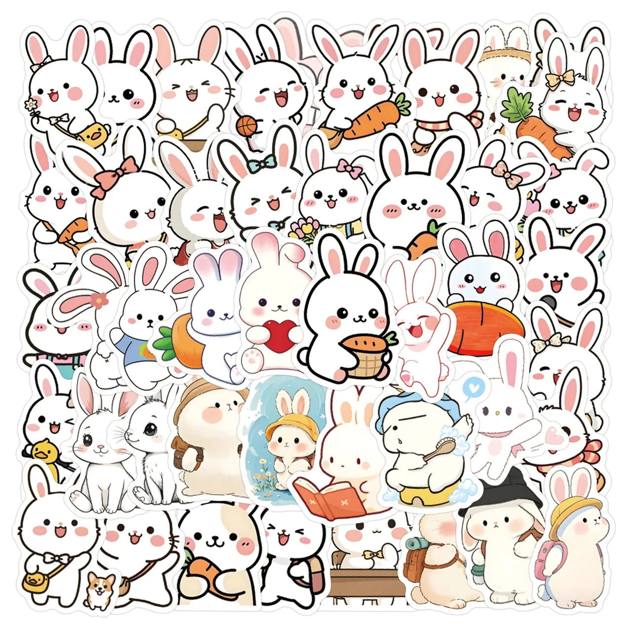 60/120PCS Cute Animal Series Rabbit Graffiti Stickers Luggage Water Cup Scooter Stickers