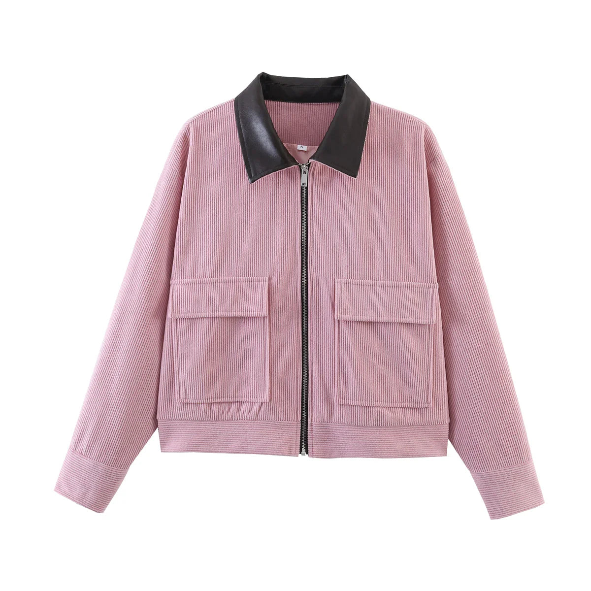 SLTNX Spring Pink Casual Jacket Women's Loose Fit Streetwear Front Zipper Pockets Lounge Wear Daily Outerwear