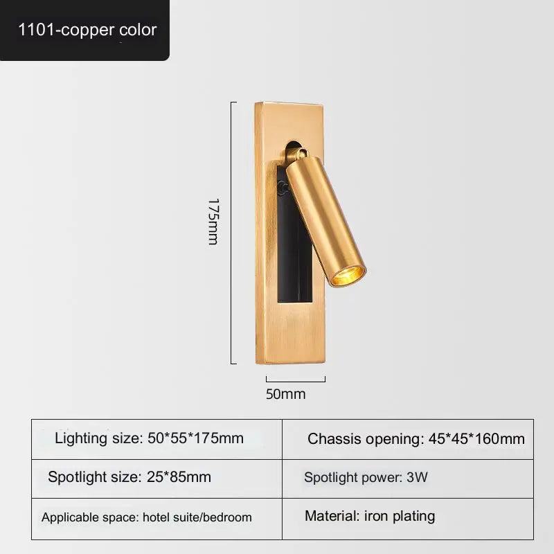 Indoor LED Wall Light Nordic Spot Lights For Bedroom Beside Living Room Hotel Modern Rotation Folding Headboard Reading Lights