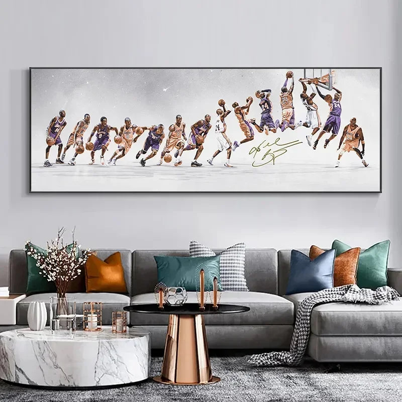 Modern Simple Wall Art, Large Size Basketball Star Players, HD Canvas Print Poster, Home Living Room Bedroom Decoration Painting