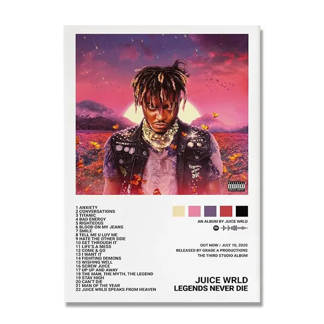 Music Album Covers Poster Gifts Juice Wrld,Tyler Hip Hop Rapper Singer Album Covers Canvas Painting Wall Art Pictures Room Decor