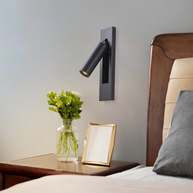 Indoor LED Wall Light Nordic Spot Lights For Bedroom Beside Living Room Hotel Modern Rotation Folding Headboard Reading Lights