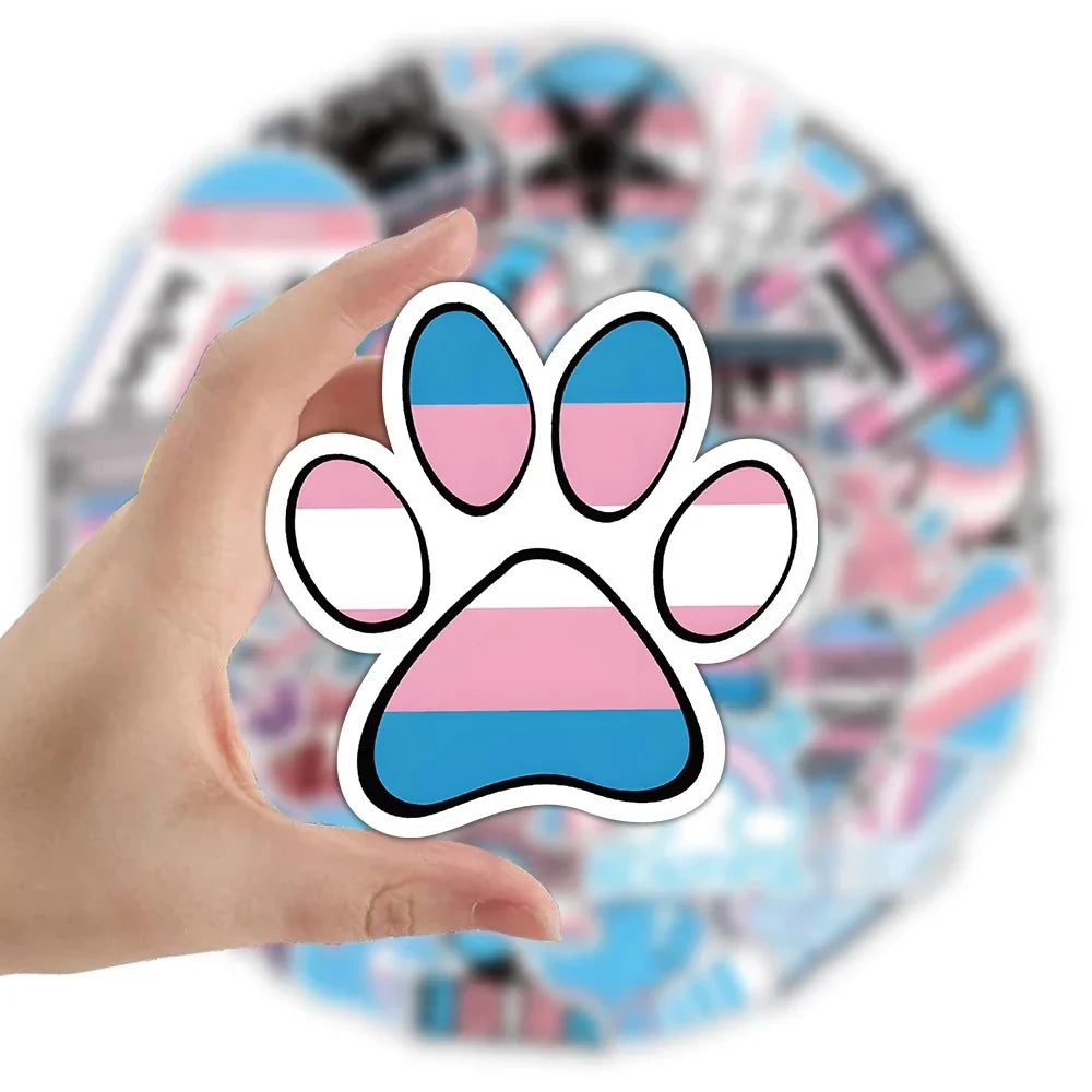 10/30/60pcs Transgender Pride Stickers Toys Rainbow Lesbian Bisexual Pansexual Gay Graffiti Decals Skateboard Laptop Sticker
