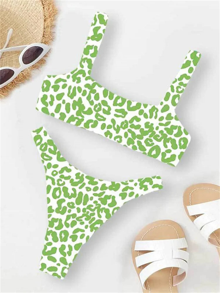Sexy Micro Bikini 2026 Women Orange Leopard Push Up Padded Thong Swimsuit Female Cut Out Bathing Suit Swimwear Trajes De Baño
