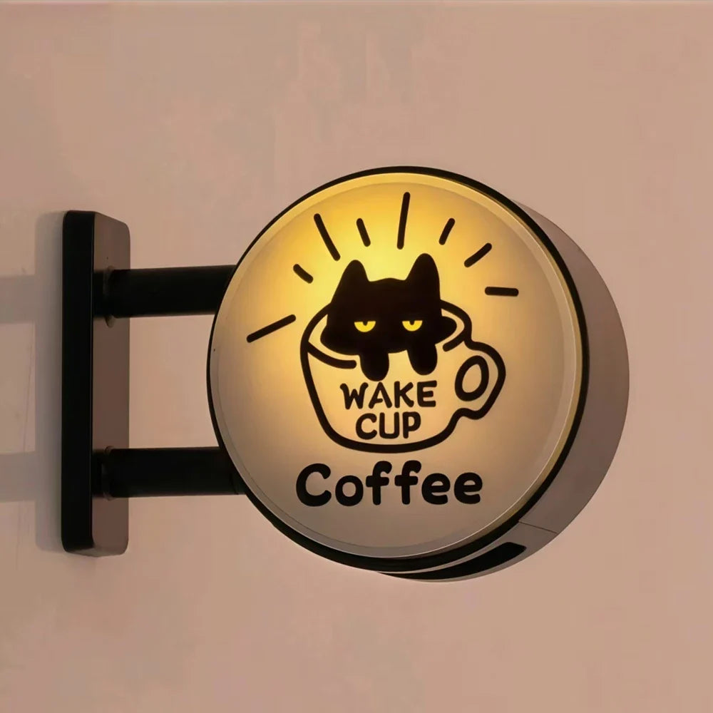 Retro Coffee Corner Refrigerator Magnet Light Fridge Magnet Magnetic Home Miniature Pegboard Coffee Shop Glowing Decoration