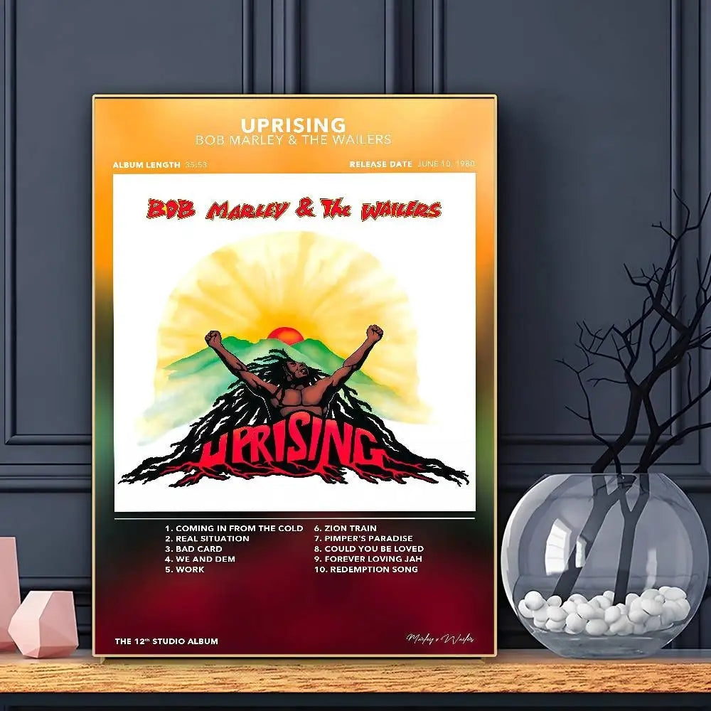 Singer Bob Marley Poster HD Art Sticky Wall Waterproof Home Living Room Bar Decoration