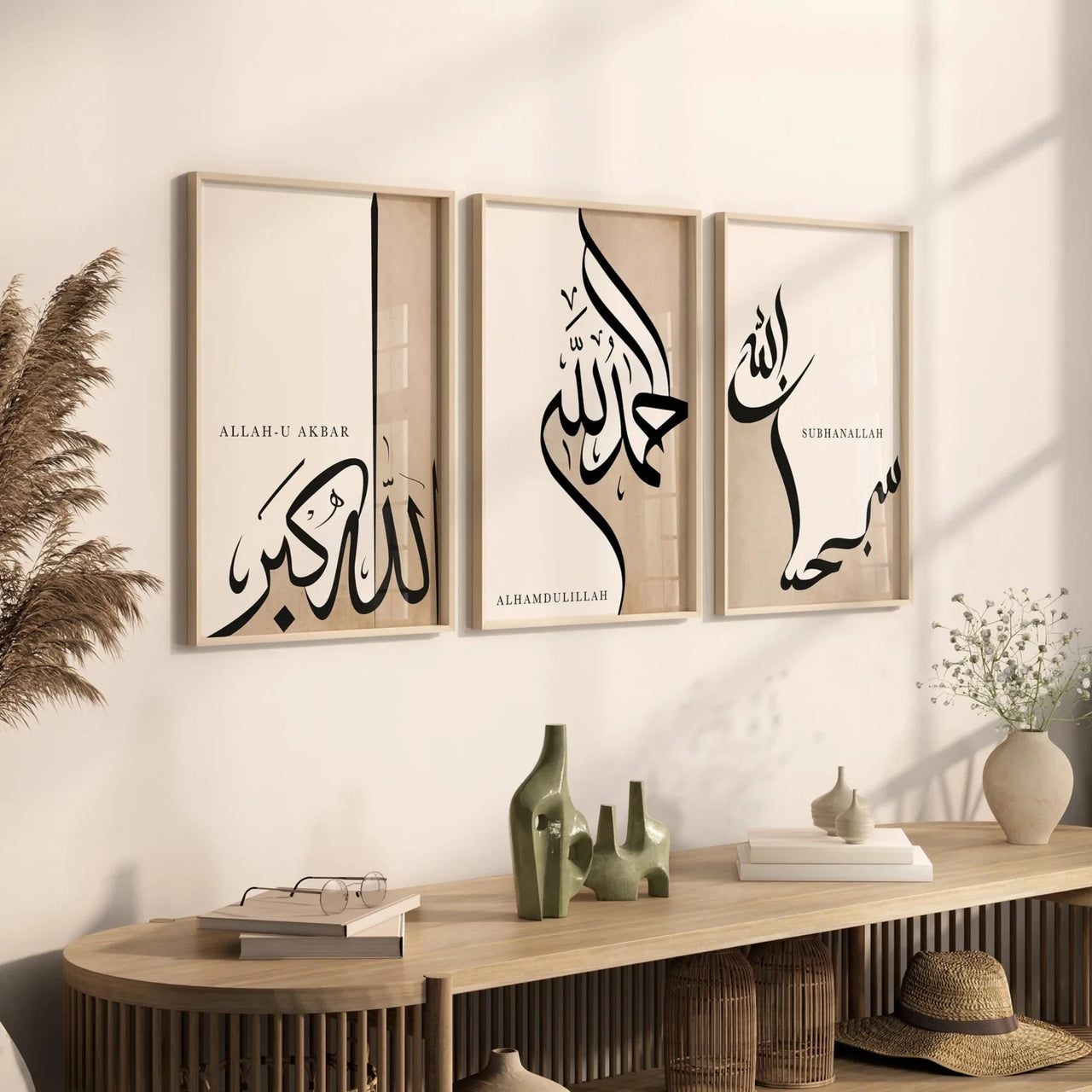 Islamic Poster Set Dhikr Arabic Calligraphy Wall Art Print Canvas Painting Poster Picture For Living Room,Bedroom Home Decor