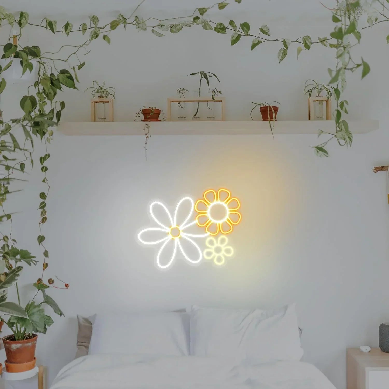 Flower Neon Sign LED Neon Light for Wall Decor for Bedroom Club Party Valentine's Day Birthday Gifts for Girl USB Powered
