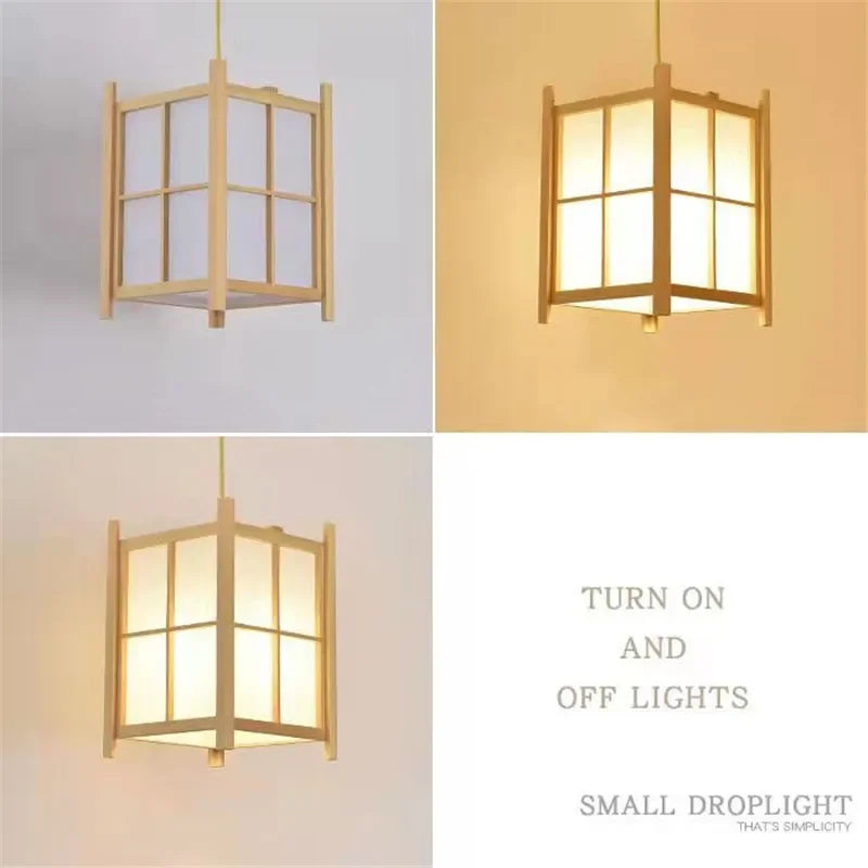 Solid Wooden Pendant Light For Livingroom Dining Room Kitchen Homestay Japan Style Suspension Hanging Lamp Art Decoration E27