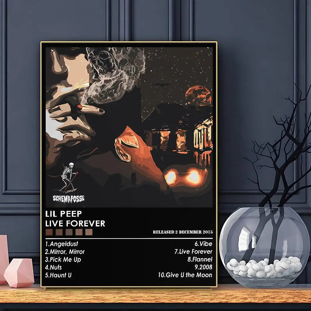 Rapper L-Lil P-Peep Poster HD Art Sticky Wall Waterproof Home Living Room Bar Decoration
