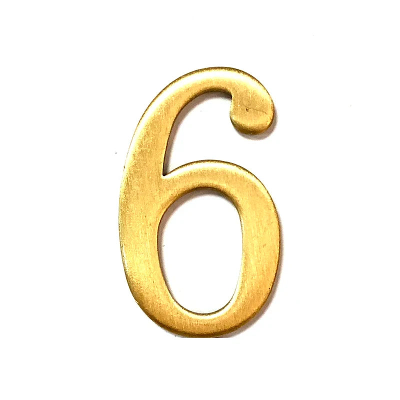 Brass House Number Self-Adhesive 3D Door Numbers Hotel Home Sticker Address Mailbox Numbers #0-9 Home Decoration