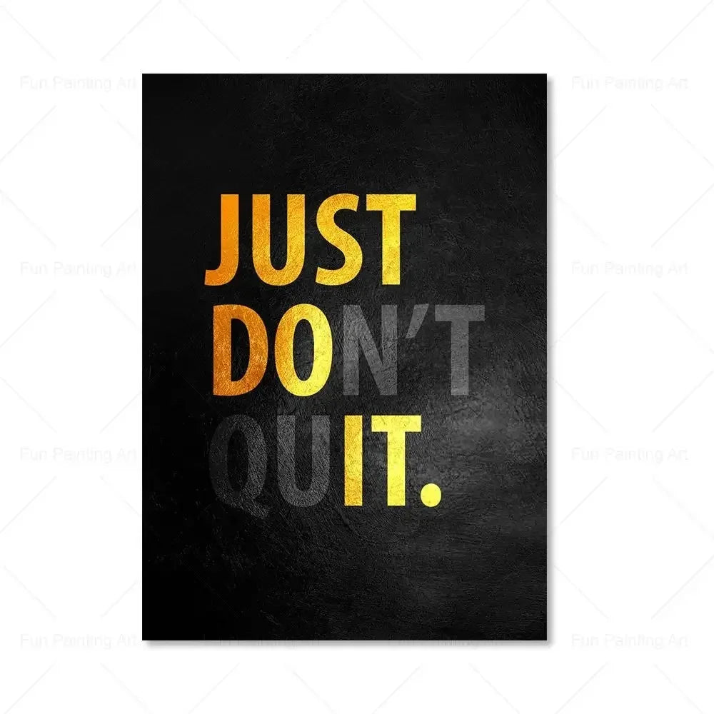 Motivational Quote Art Posters for Wall Black Golden Letters Inspiring Canvas Painting Wall Art Picture Office Living Room Decor