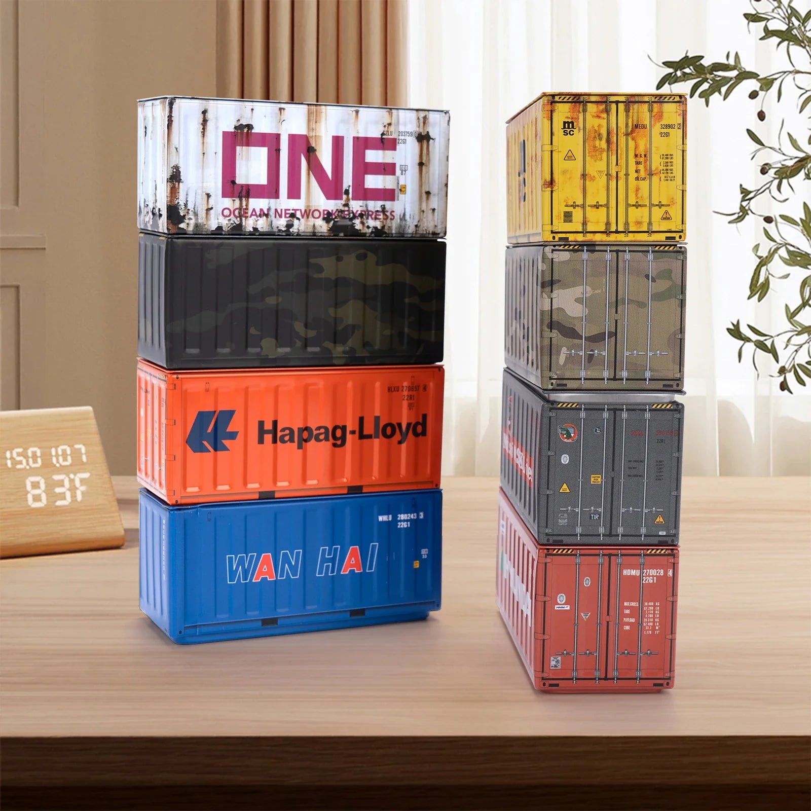 4pcs/set Mini Storage Box  Retro Industrial Style Iron Creative Decoration Collect Item Desktop Mini Container Model Gifts